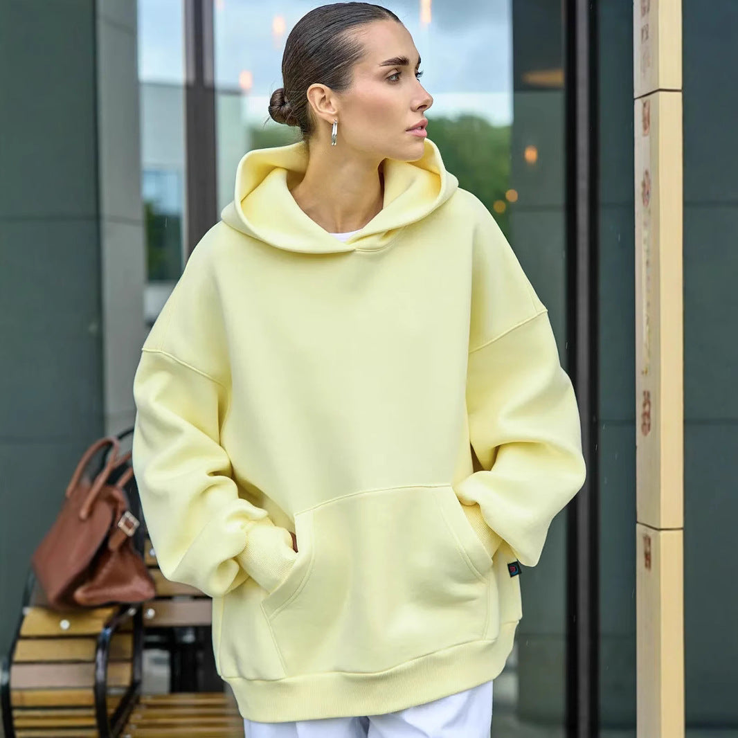 Damen Oversized Kapuzenpullover mit extra weitem Schnitt und Kängurutasche Drune