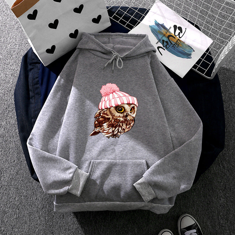 Damen nan lässiger Oversize Kapuzenpullover mit Herz‑und‑Pfotenprint, Kordelzug und gerippten Bündchen Drune