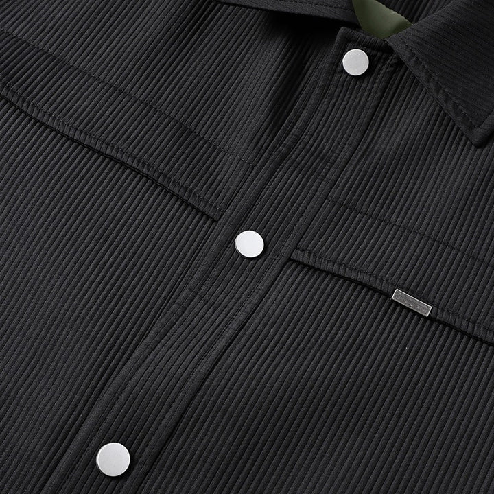 Herren Cord-Überhemdjacke mit Druckknopffront, durchgehendem Futter & Relaxed-Schnitt Drune