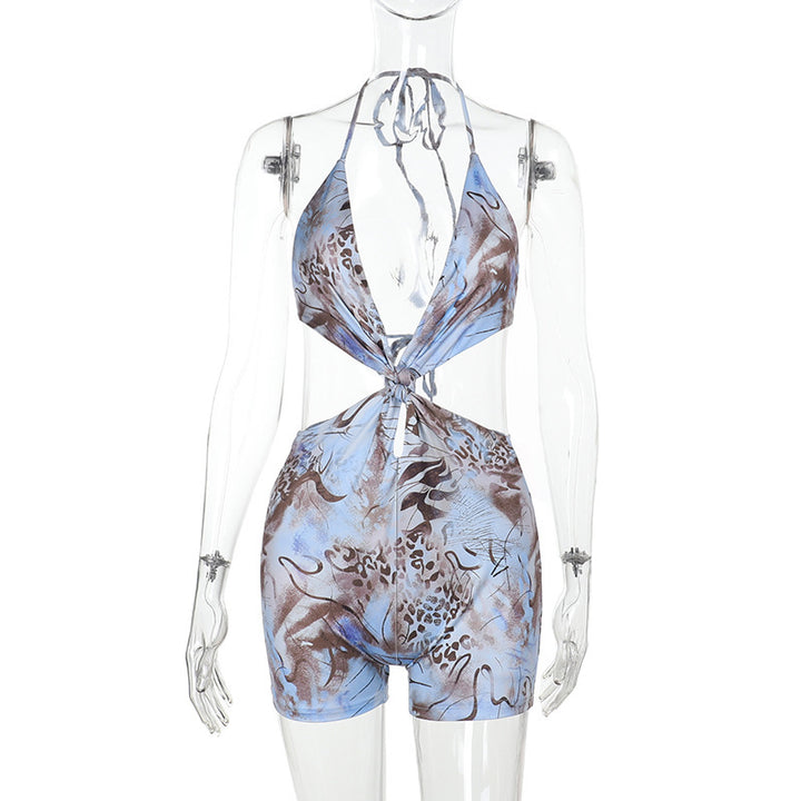Damen Badeanzug mit tiefem V-Ausschnitt und raffiniertem Knotendesign Drune