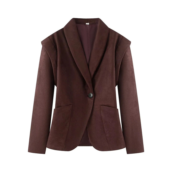 Damen nan taillierter Kurzblouson mit elastischer Taillierung und breitem Schalkragen Drune