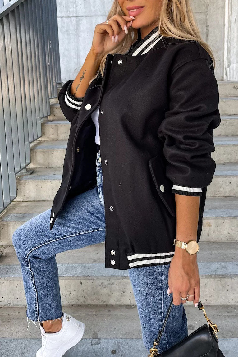 Drune | Taschen Kontrast Baseball Wolljacke