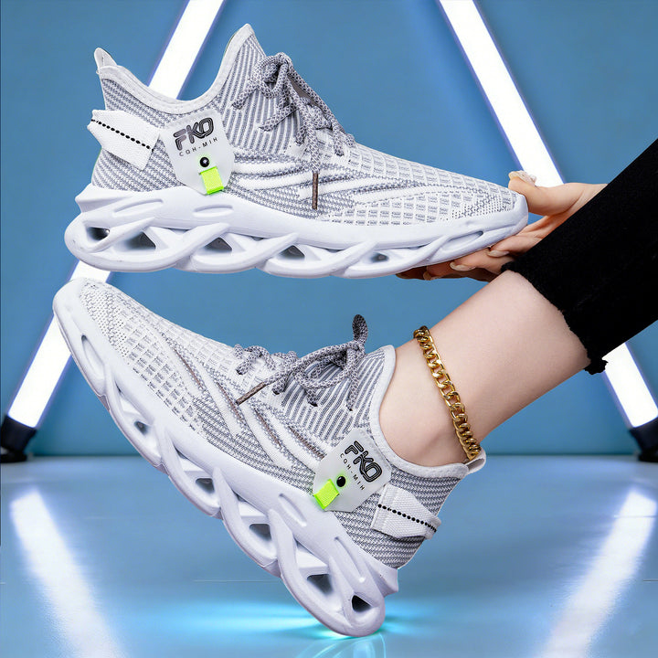 Herren nan leichter Strick-Sneaker mit nahtlosem Sockenschaft, atmungsaktivem Mesh-Obermaterial und innovativer hohlgeformter EVA-Dämpfung Drune