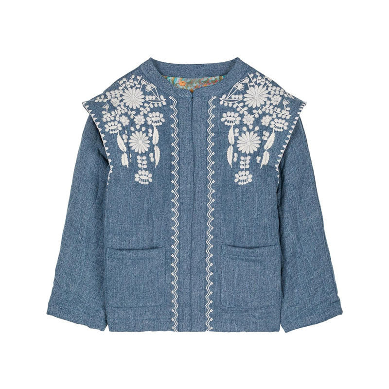 Damen Leichte bestickte Übergangsjacke mit praktischen Taschen Drune