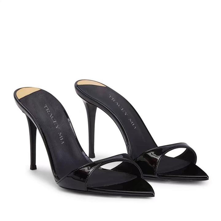 Damen Spitzer Zeh Offene Ferse Stilettos Drune