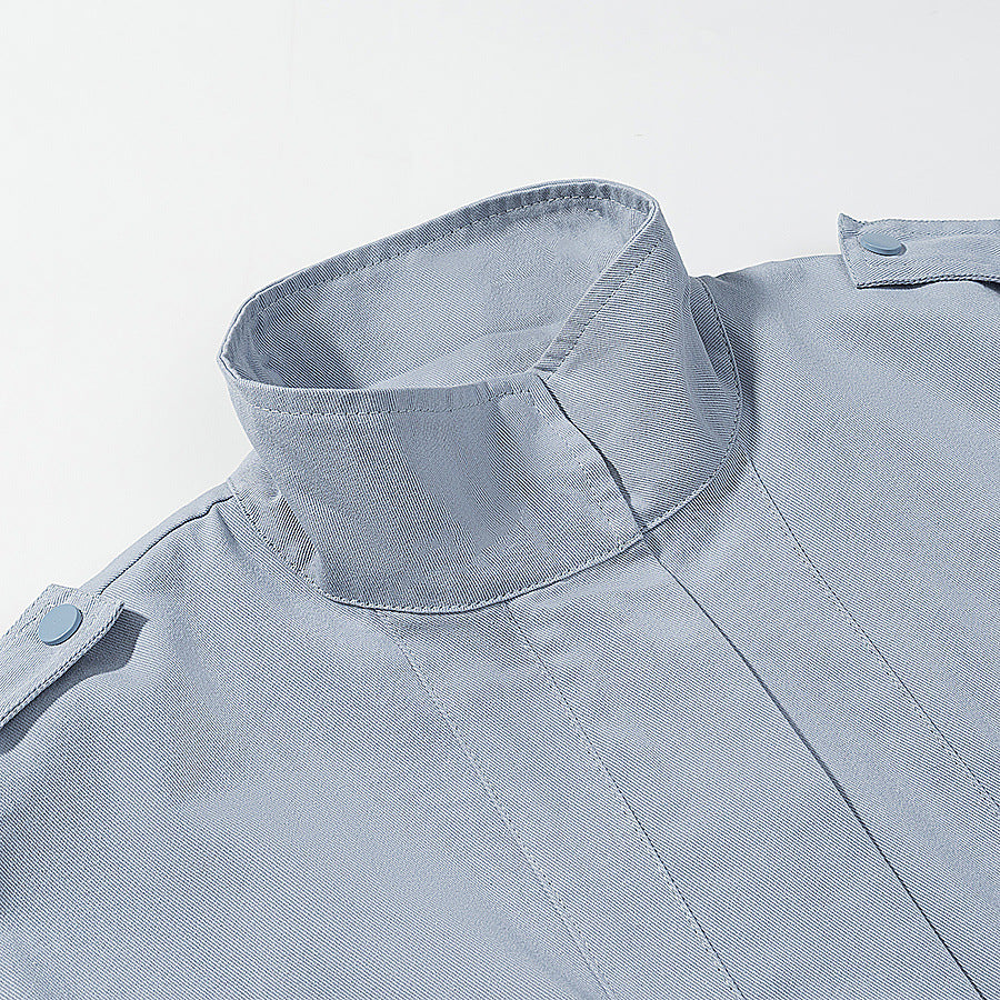 Damen Utility-Jacke mit Kordelzug, Stehkragen und aufgesetzten Taschen Drune