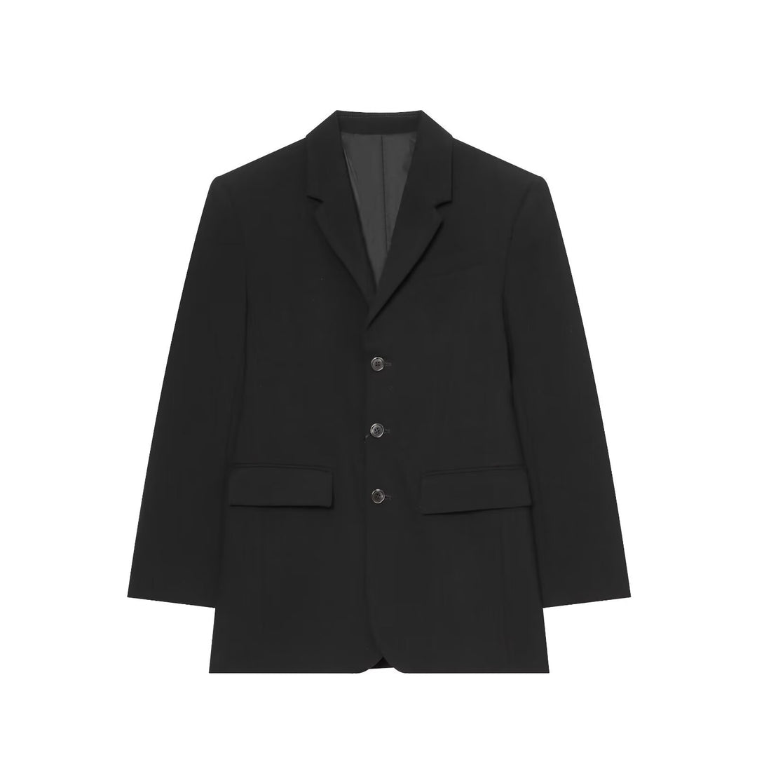Damen Langer Blazer mit Reverskragen, tailliertem Schnitt und drei Knöpfen Drune