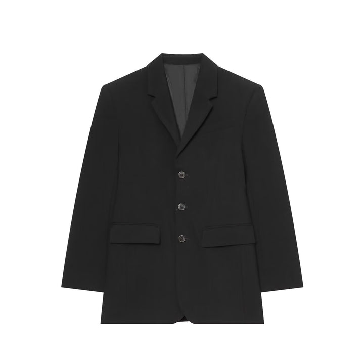 Damen Langer Blazer mit Reverskragen, tailliertem Schnitt und drei Knöpfen Drune