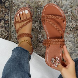 Damen Geflochtene Trage-Sandalen Drune