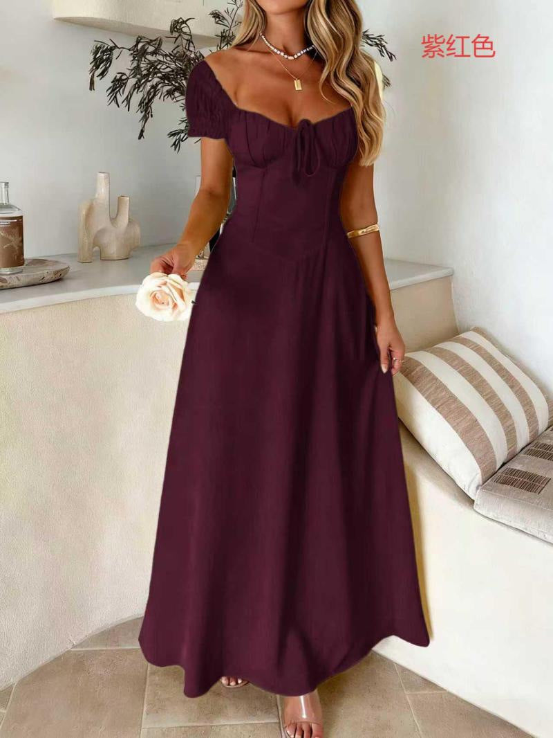 Damen Maxi-Kleid mit charmanten Rüschendetails und schmeichelndem Schnitt Drune