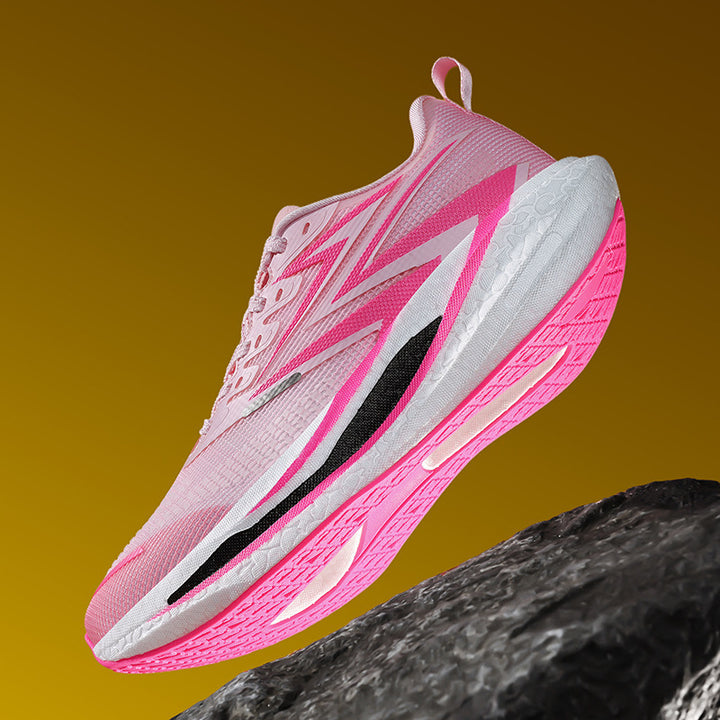 Unisex dynamische Straßenlaufschuhe mit gebogener Rocker‑Zwischensohle, reaktiver EVA‑Dämpfung und atmungsaktivem Strickobermaterial Drune