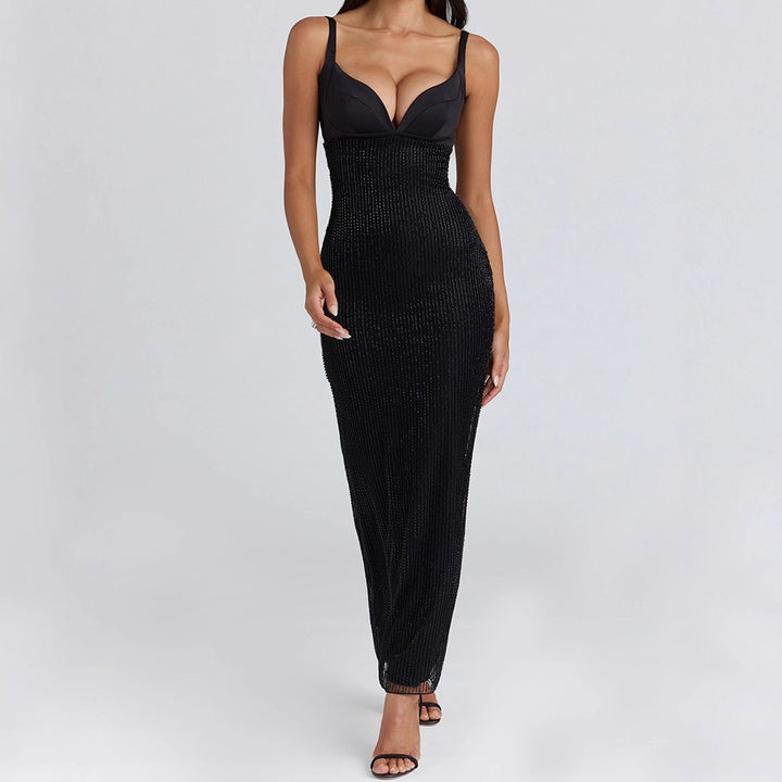Damen Bandage-Kleid mit tiefem Ausschnitt Drune