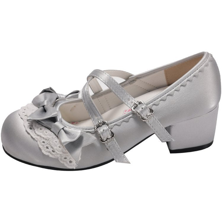 Damen elegante Mary Jane Ballerinas mit modischem Schleifenverzierung Drune