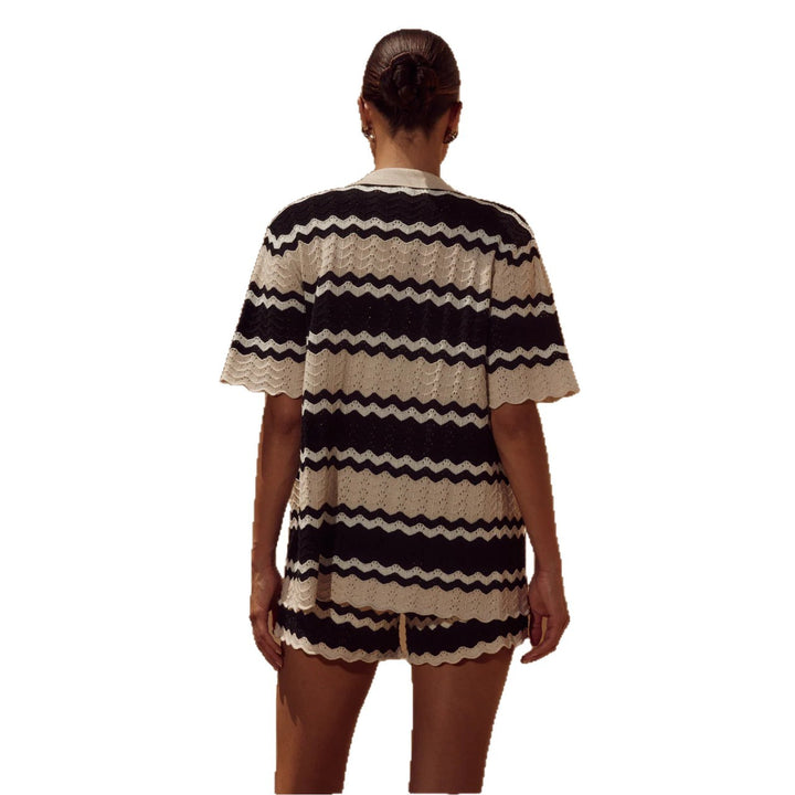 Damen lässiges Häkel-Shorts-Set Drune