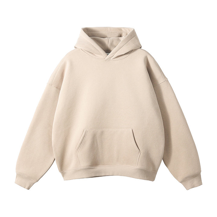Unisex Schlichter Oversize-Kapuzenpullover mit Soft-Fleece-Innenseite und tiefer Raglannaht Drune