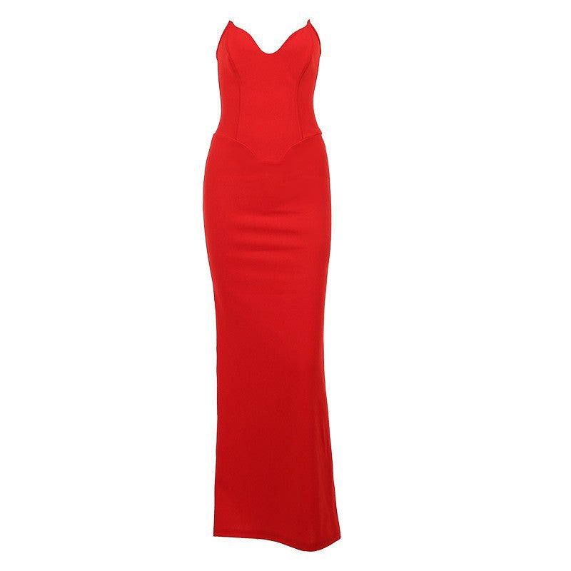 Damen Elegantes Abendkleid mit herzförmigem Ausschnitt und schwingendem Saum Drune
