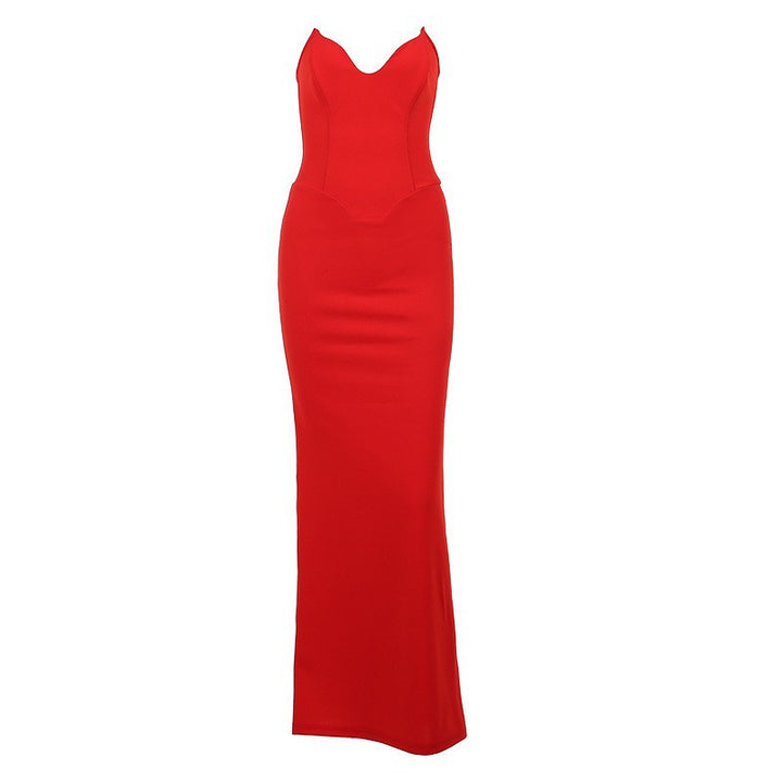 Damen Elegantes Abendkleid mit herzförmigem Ausschnitt und schwingendem Saum Drune
