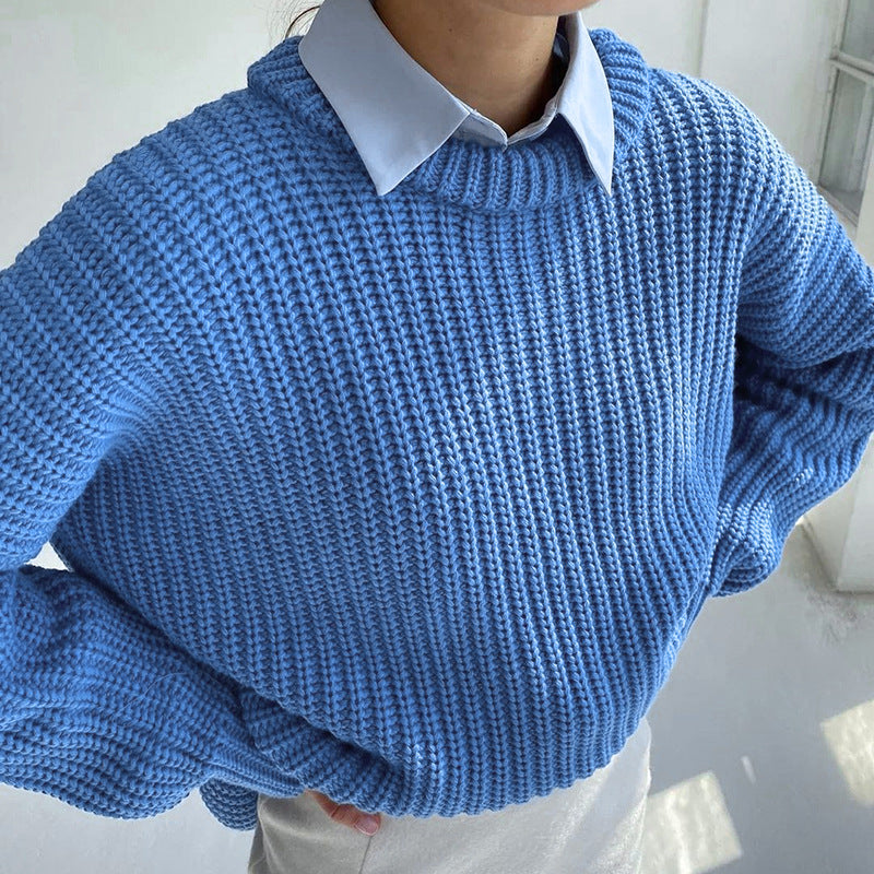 Damen Grobstrickpullover mit lässigem Schnitt und weitem Halsausschnitt Drune