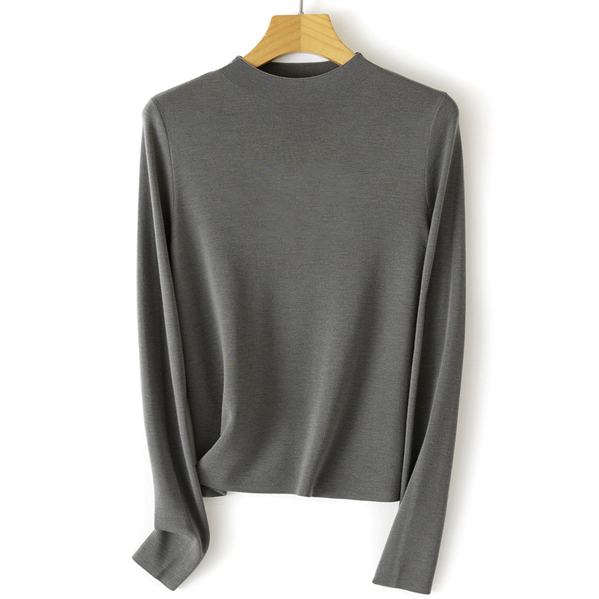 Damen Feinstrick-Pullover mit kurzem Stehkragen und schmaler Silhouette Drune