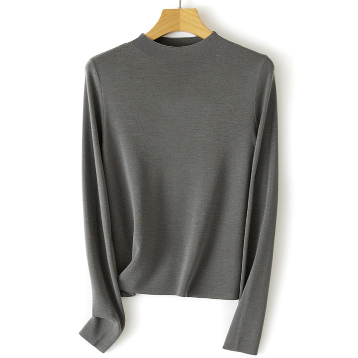Damen Feinstrick-Pullover mit kurzem Stehkragen und schmaler Silhouette Drune