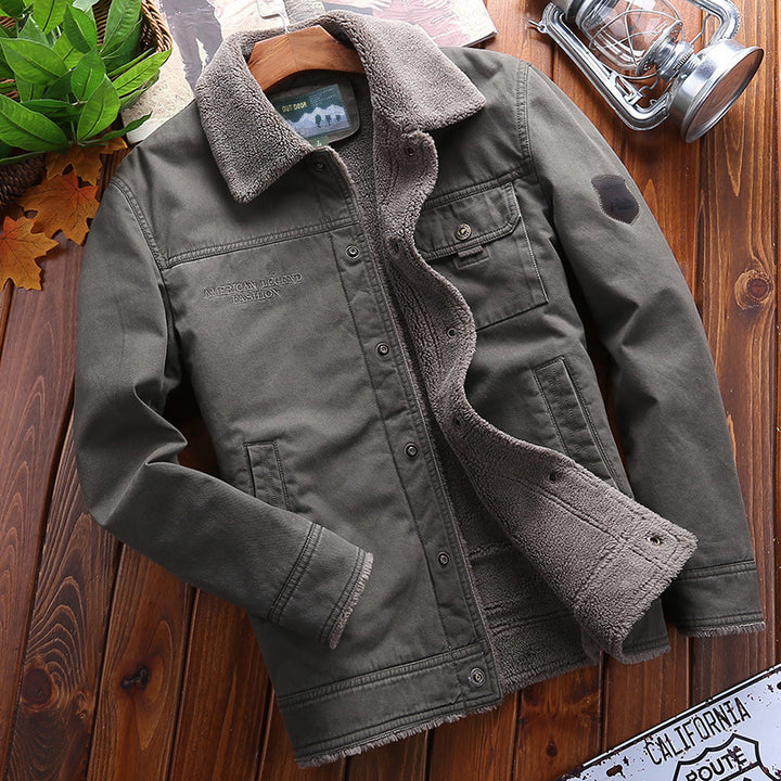 Herren Winterjacke mit Teddyfutter und praktischen Taschen Drune