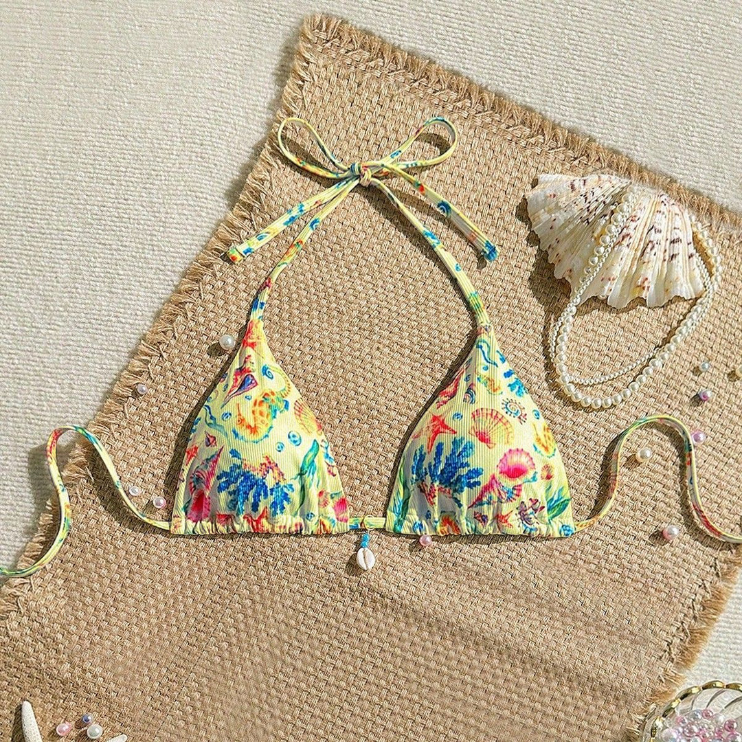 Damen Triangel-Bikini mit Muschel-Details Drune