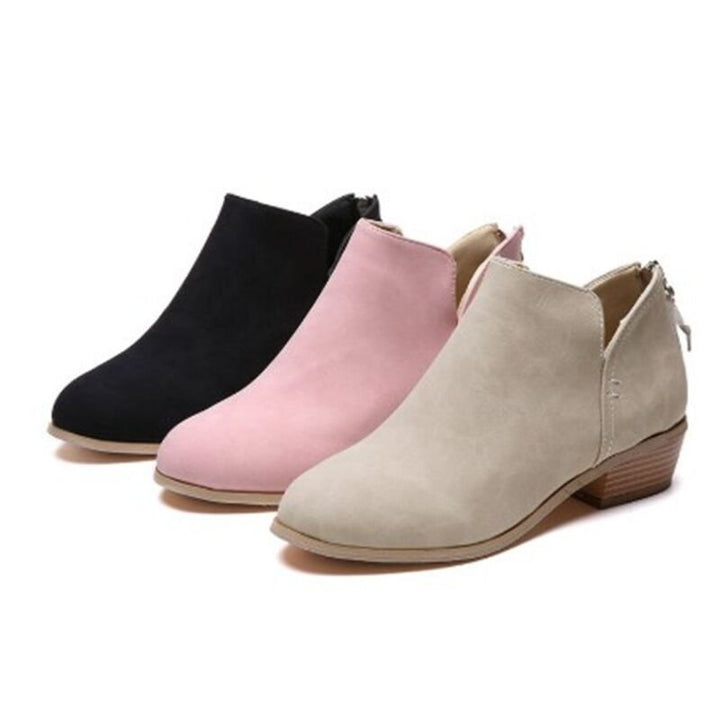 Damen nan elegante Kurzstiefelette aus Wildlederimitat mit verdecktem Fersenreißverschluss und gepolsterter Komfortinnensohle Drune
