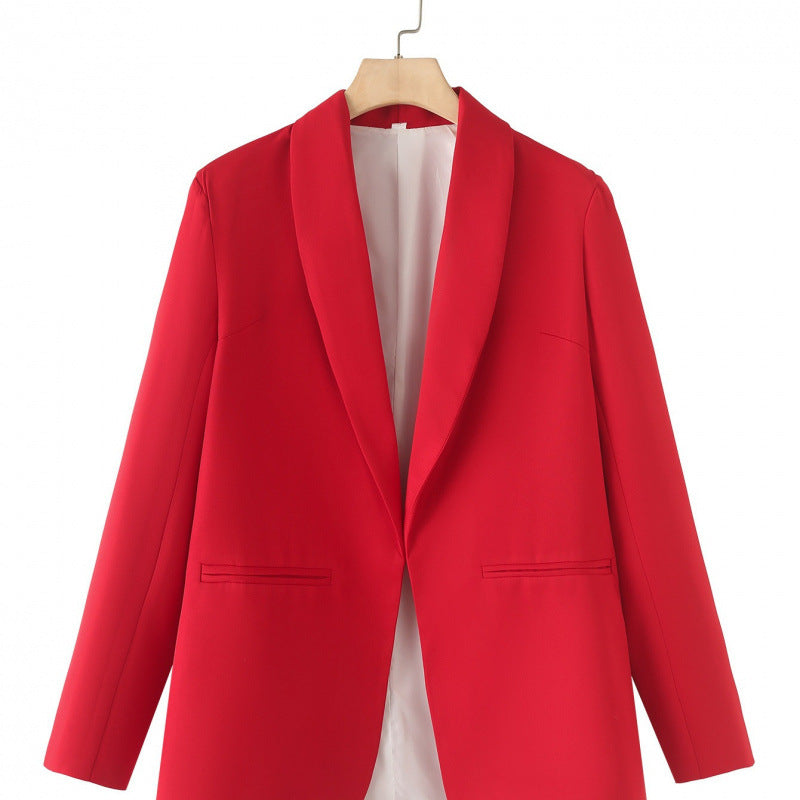 Damen eleganter Blazer mit einzigartigem Schnitt und Taschen Drune