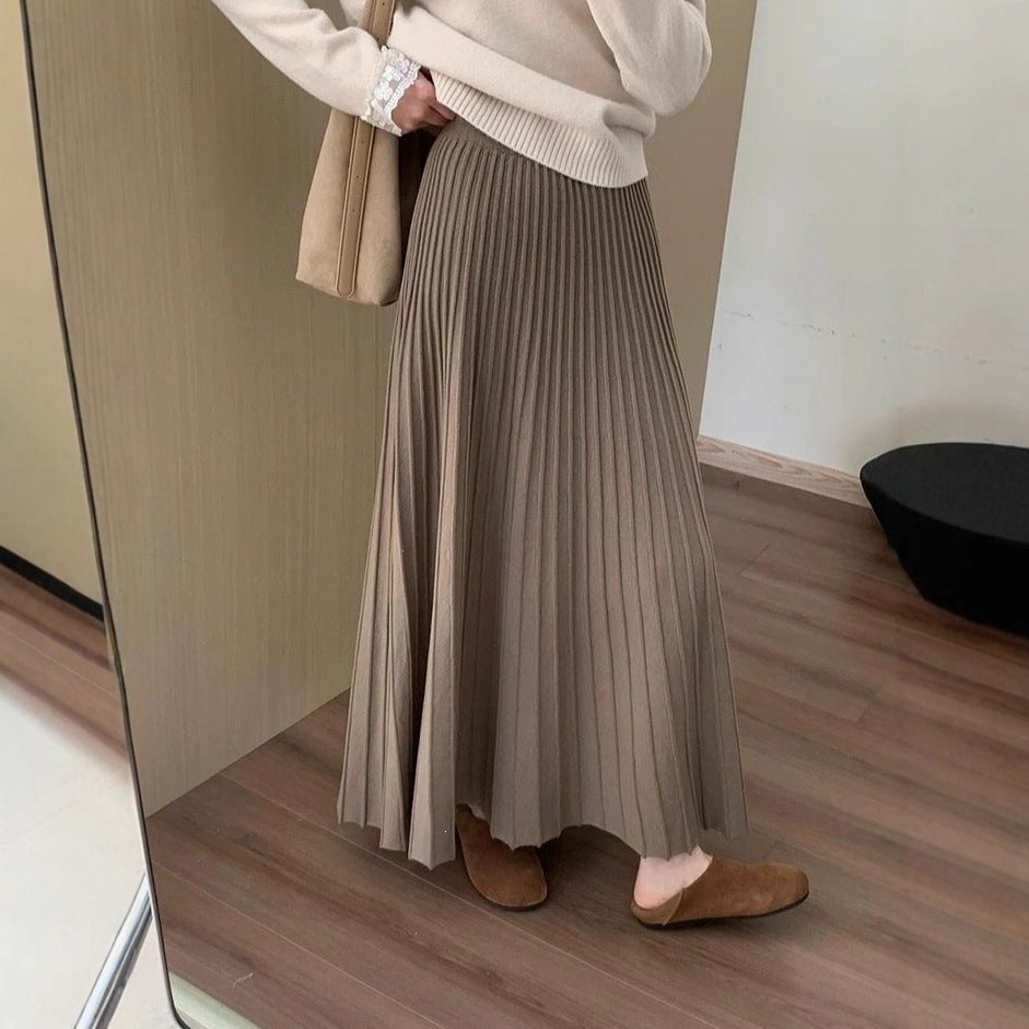 Damen Fließender Midirock mit elegantem Plissee Drune