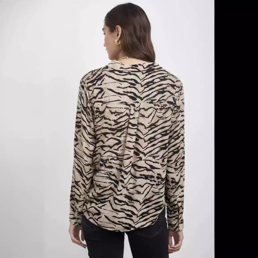 Damen Bluse mit auffälligem Tiermotiv und lockerer Passform Drune