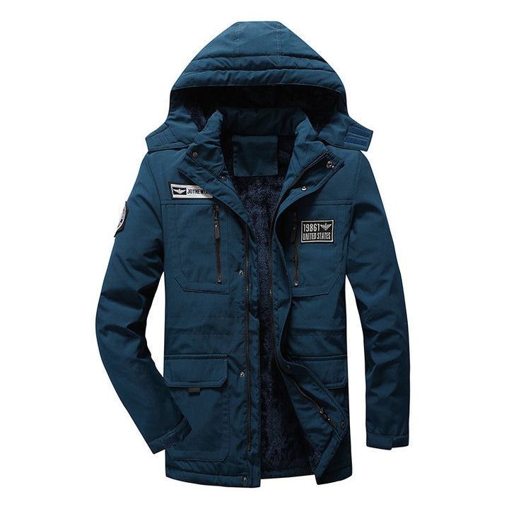 Herren Militärisch inspirierter Parka mit Sherpa-Innenfutter und Utility-Taschen Drune
