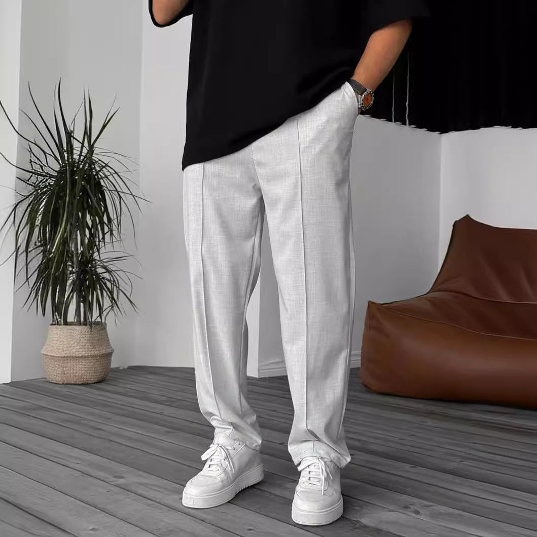Herren elegante und bequeme Chinohose mit Falten Drune