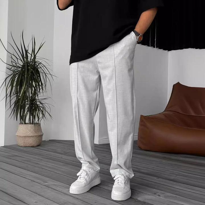 Herren elegante und bequeme Chinohose mit Falten Drune