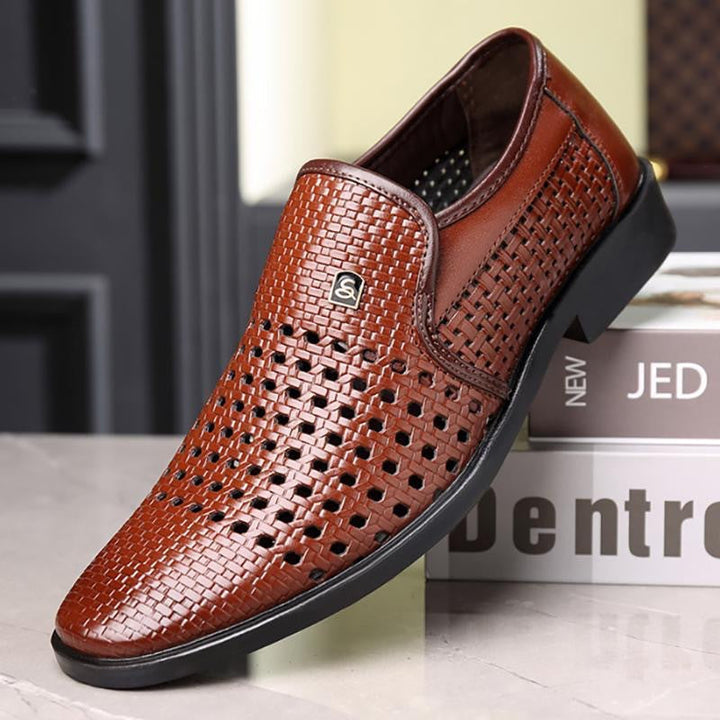 Herren Atmungsaktive Handgewebte Slipper Drune