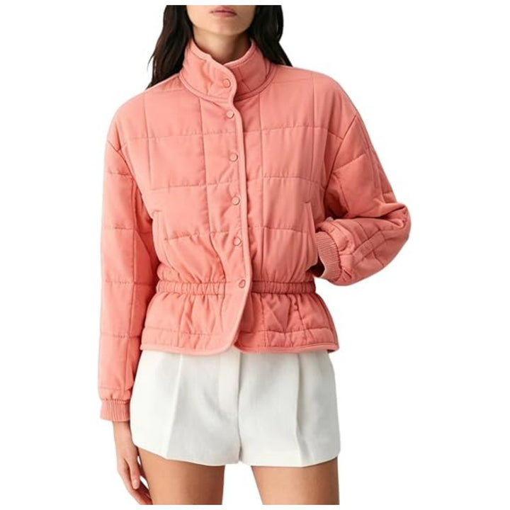 Damen Steppjacke mit Stehkragen und tailliertem Gummizug Drune