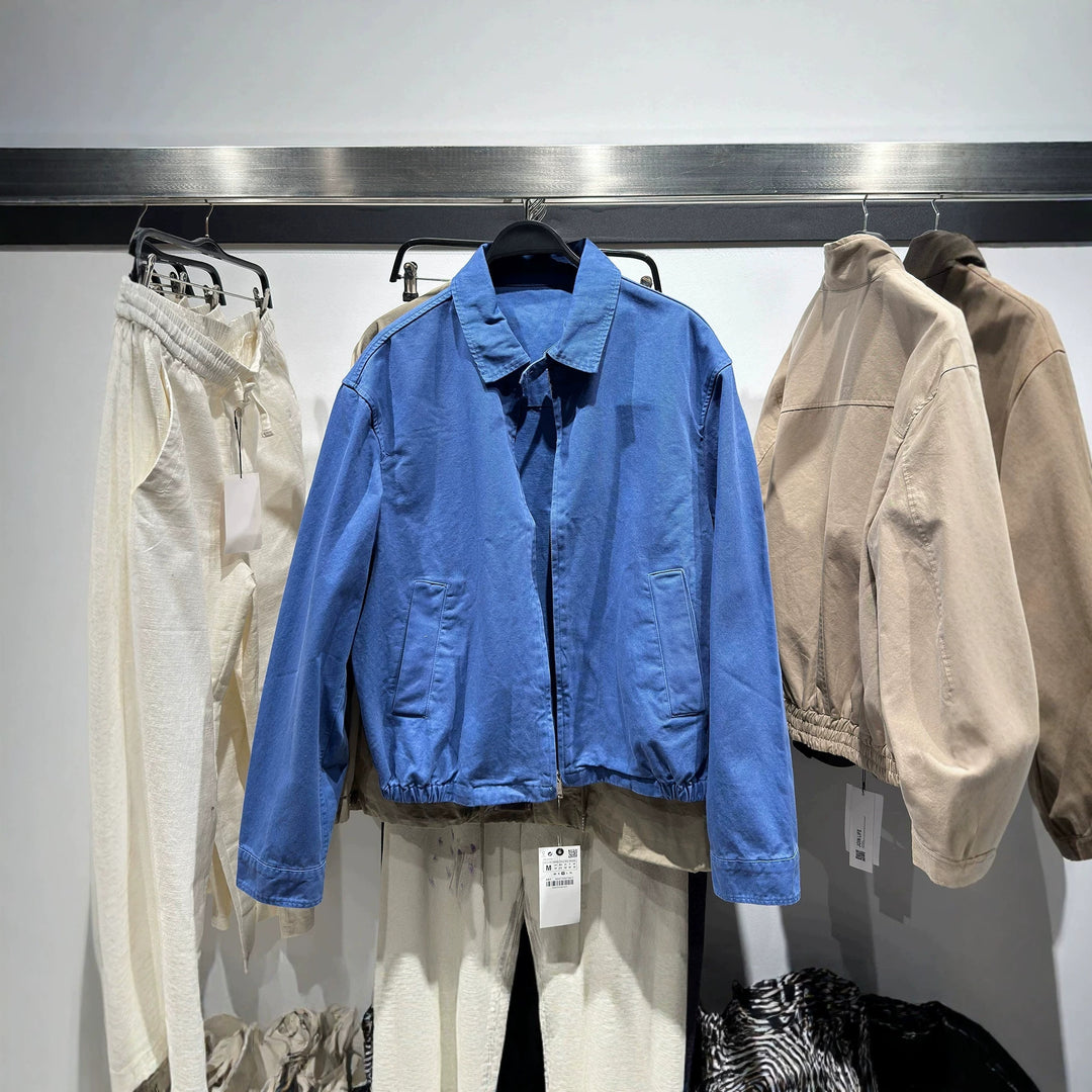 Herren Leichter Boxy-Blouson aus Baumwoll‑Twill mit Hemdkragen Drune