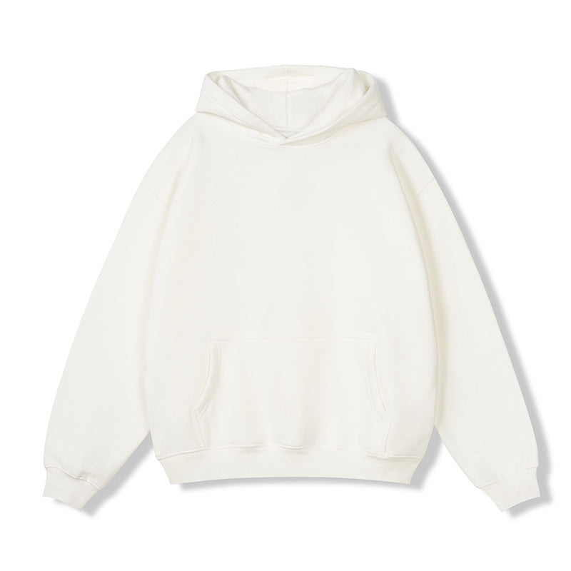 Unisex Oversize-Kapuzenpullover aus Baumwollmix mit Kängurutasche und gerippten Bündchen Drune