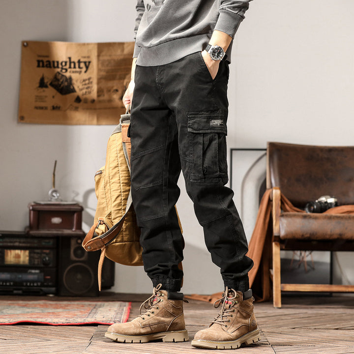 Herren Technische Cargo-Jogginghose mit verstärkten Kniepartien, Multifachtaschen & elastischem Beinabschluss Drune