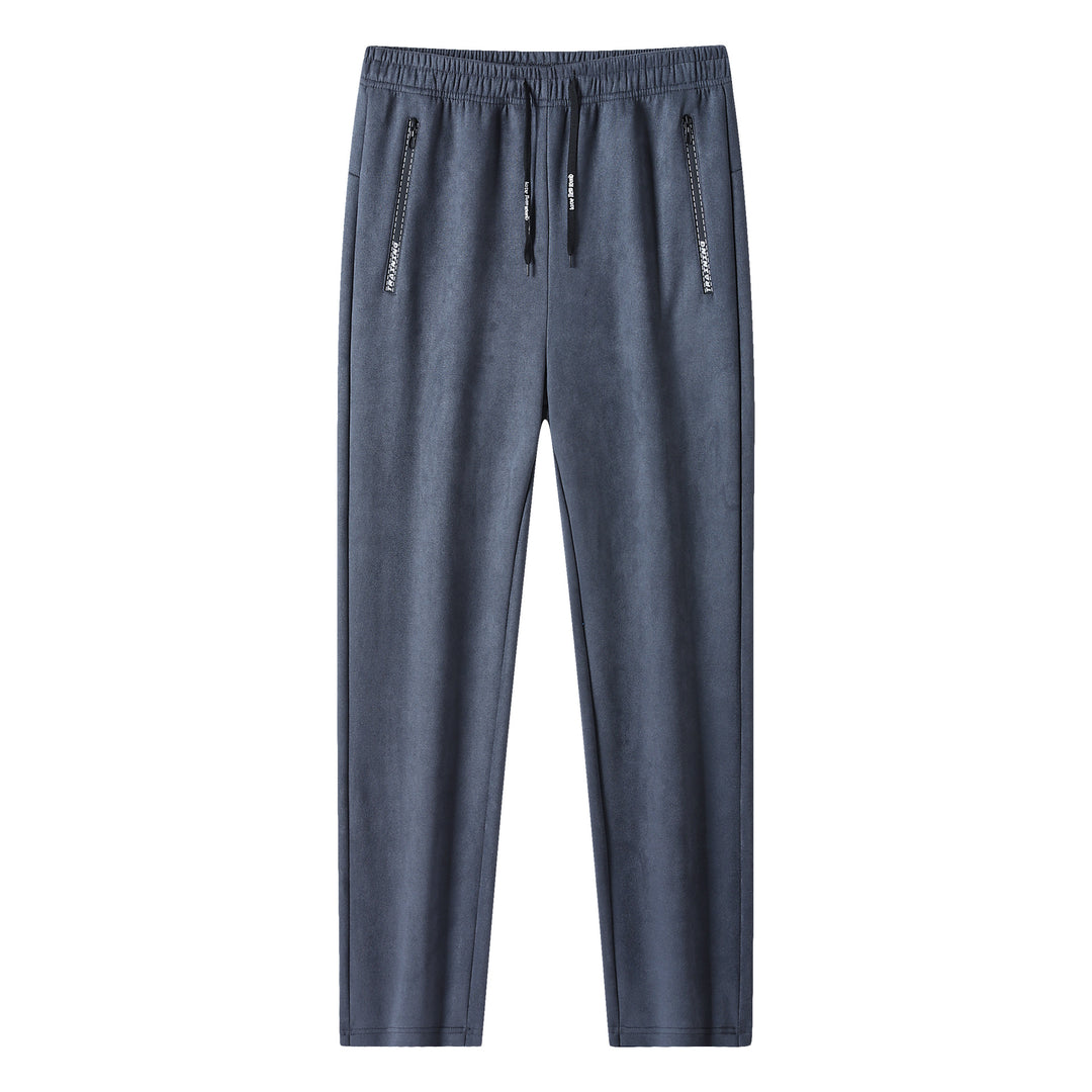 Herren Slim-Fit Jogginghose mit Gummibund, Kordelzug und Reißverschlusstaschen Drune