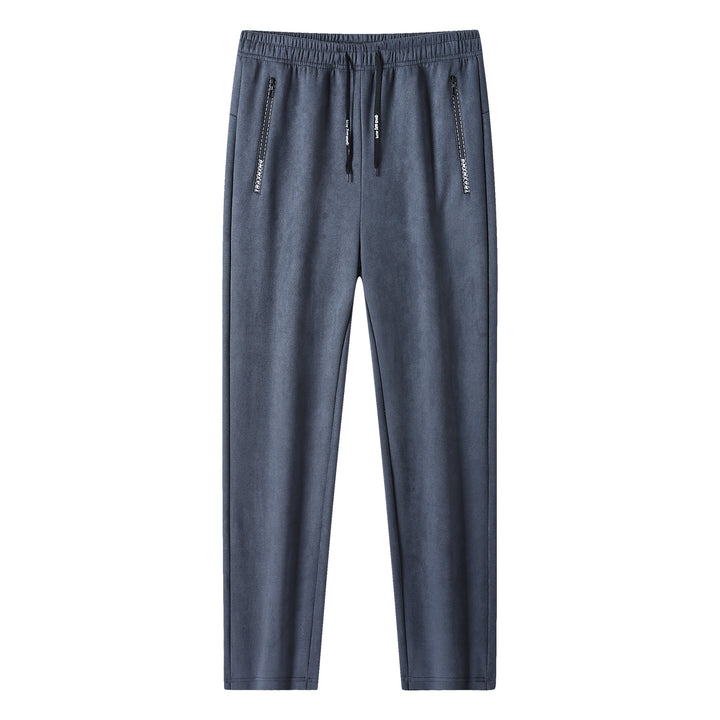 Herren Slim-Fit Jogginghose mit Gummibund, Kordelzug und Reißverschlusstaschen Drune