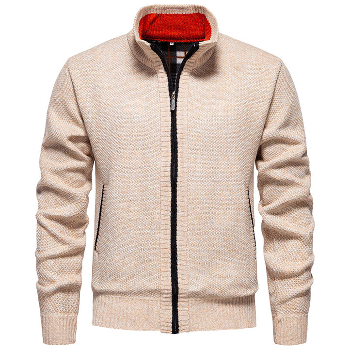 Herren Strickjacke mit hohem Kragen und praktischem Reißverschluss Drune