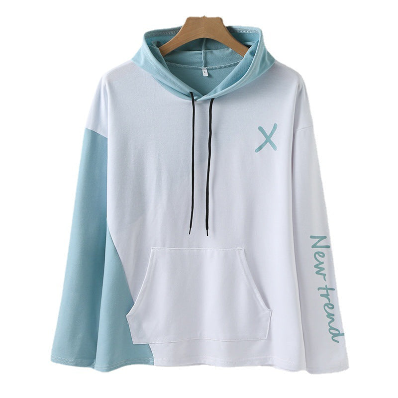 Damen Kapuzenpullover mit modernem Farbblockdesign und praktischer Kängurutasche Drune