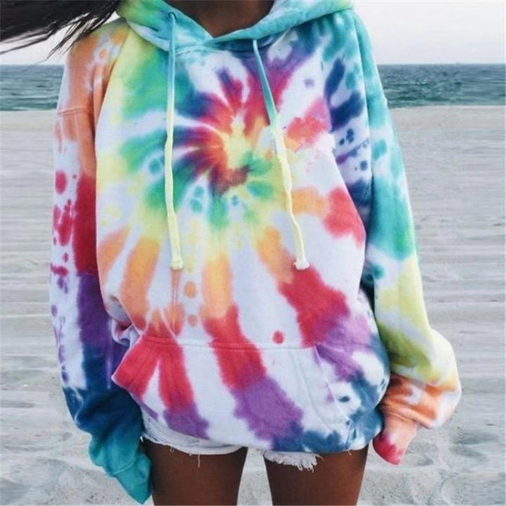 Damen Kapuzenpullover im bunten Tie-Dye-Design Drune