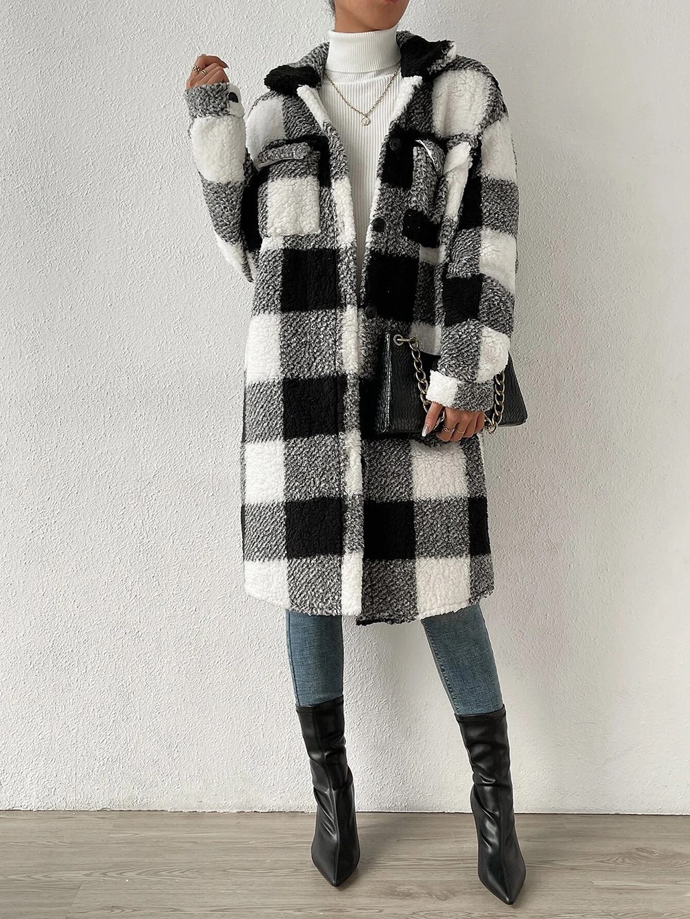 Drune | Weiche Teddyjacke mit Karomuster Warm und Komfortabel Perfekt Für Den Herbst