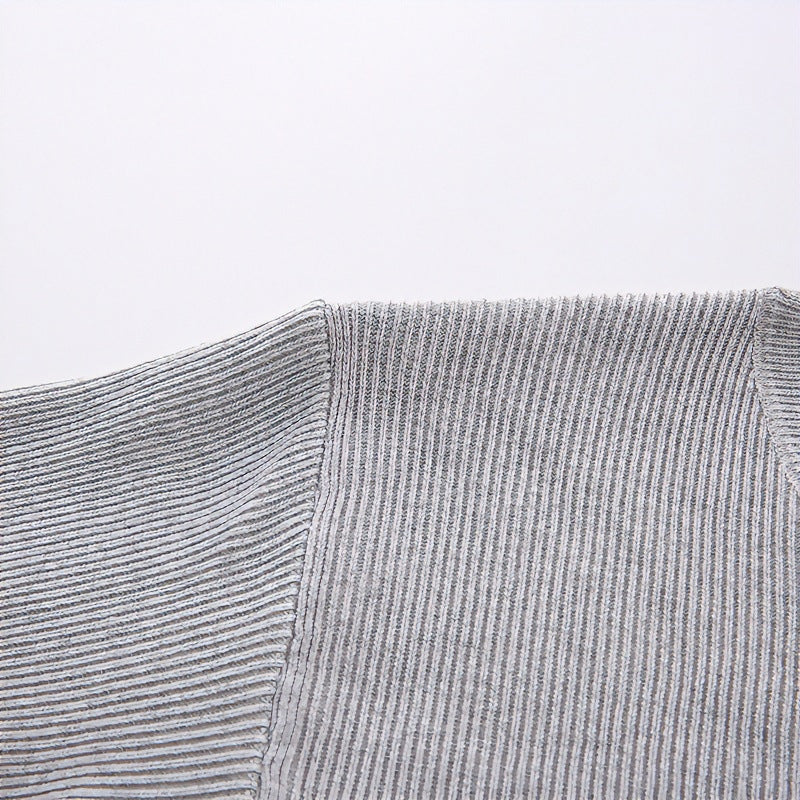Unisex Oversized Rippen-Henley-Pullover mit verlängertem Rückensaum und 3-Knopf-Leiste Drune