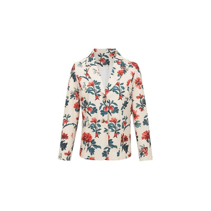 Damen Blazer mit floralen Mustern und modernem Schnitt Drune
