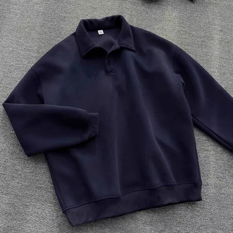 Herren Poloshirt-Sweatshirt mit Hemdkragen und Oversize-Schnitt Drune