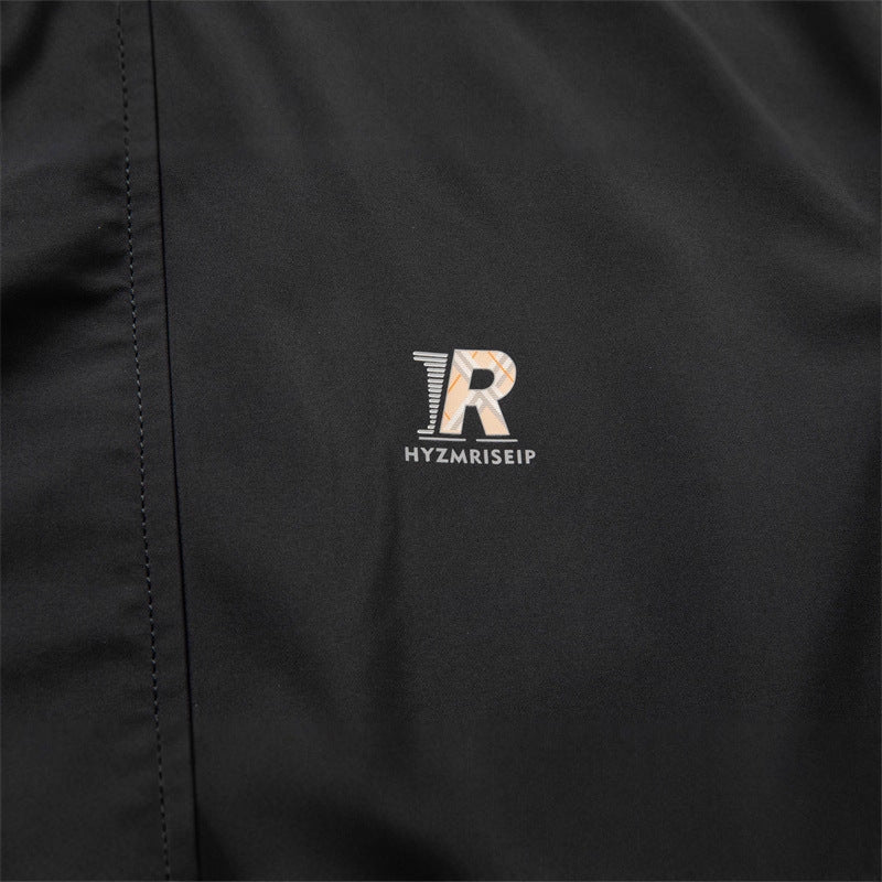 Herren Leichte City-Utility-Jacke mit Stehkragen, verdeckter Frontleiste und Reißverschlusstaschen Drune
