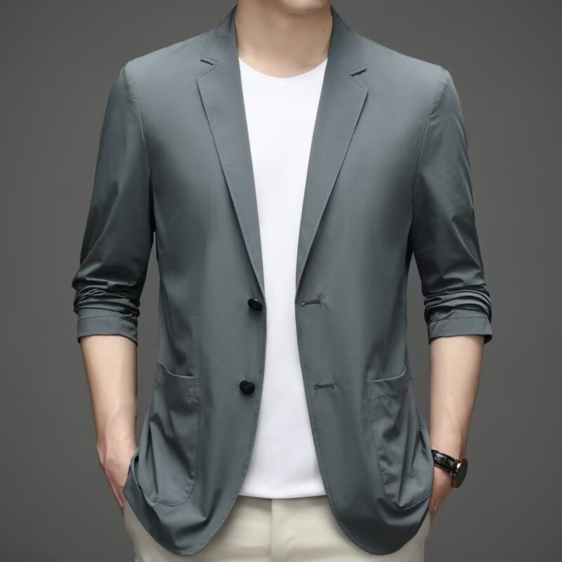 Herren Modischer Blazer mit hohem Kragen Drune