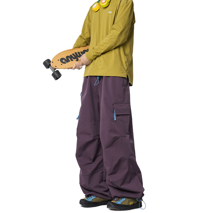 Herren Weite Funktions-Nylonhose mit Tunnelzugbund, Utility-Taschen & Baggy-Silhouette Drune